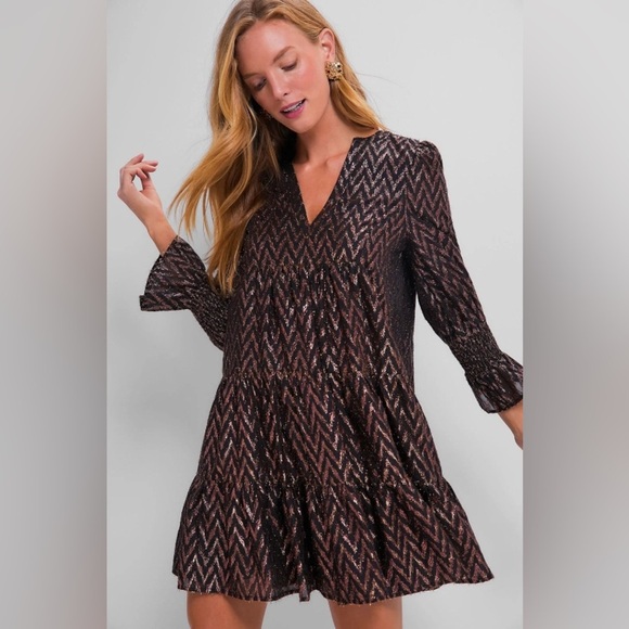 TUCKERNUCK Pomander Place Metallic Ikat Kenzo Dress NWT Size XS - Picture 1 of 16